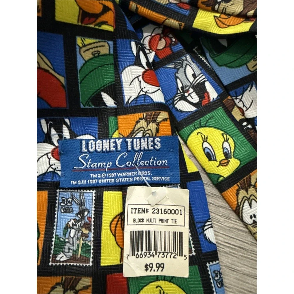 Looney Tunes Men's Neck Ties 1990s Warner Brothers Lot Of 3 Tweety, Bugs Etc